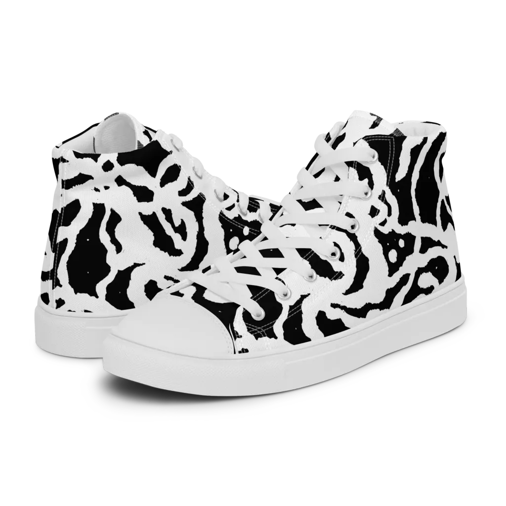 Blackwater Rhythm on Men's High Top Canvas Shoes — Left