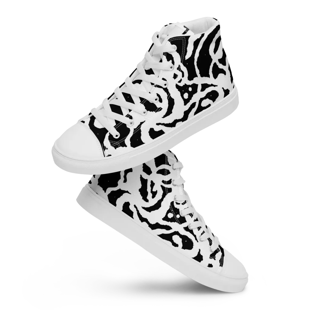Blackwater Rhythm on Men's High Top Canvas Shoes — Front