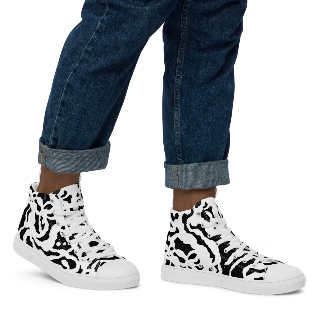 Blackwater Rhythm on Men's High Top Canvas Shoes — Right