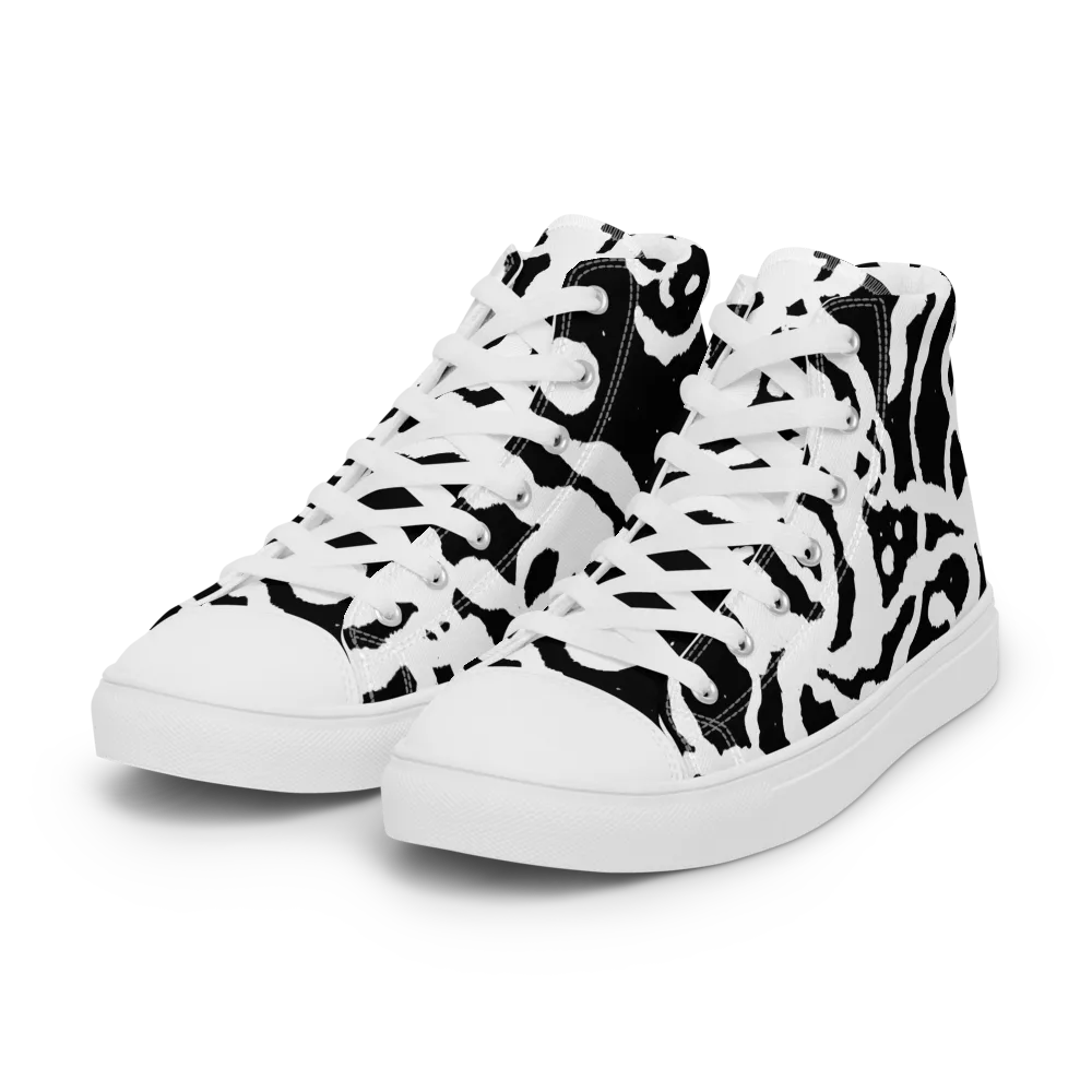 Blackwater Rhythm on Women's High Top Canvas Shoes — Left Front