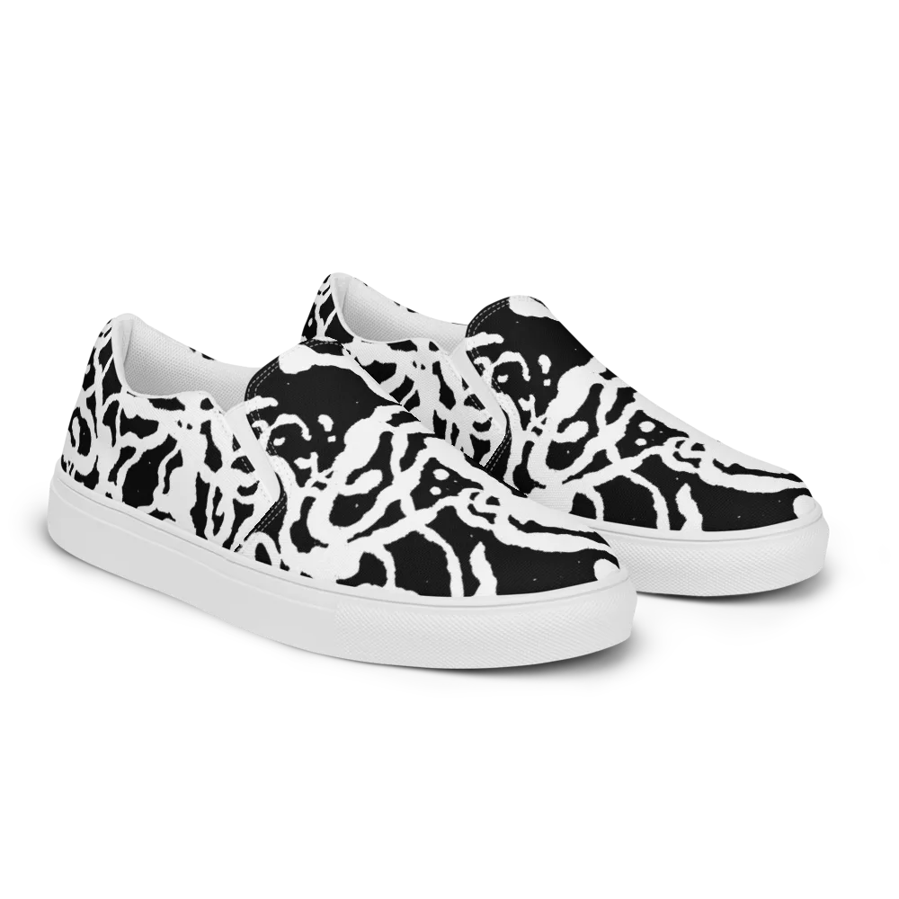 Blackwater Rhythm on Men's Slip-On Canvas Shoes — Right Front
