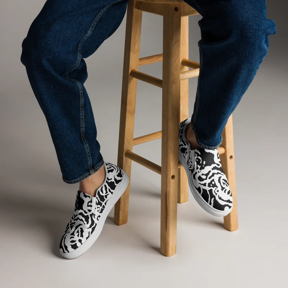 Blackwater Rhythm on Men's Slip-On Canvas Shoes — Front