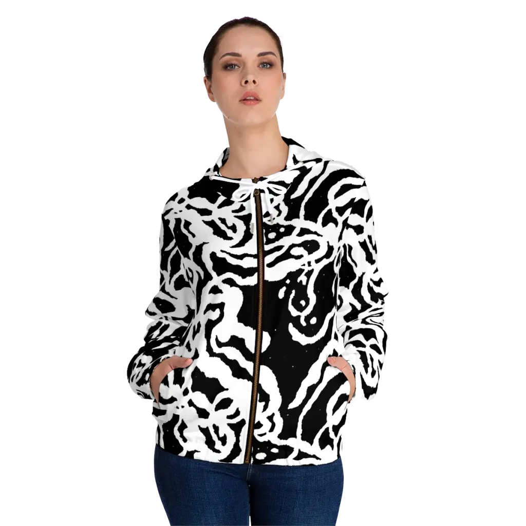 Blackwater Rhythm on Women's Full-Zip Hoodie — Front On Person