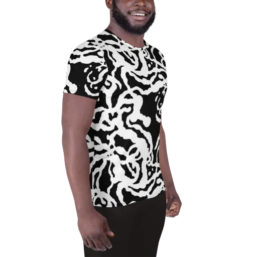 Blackwater Rhythm on a Men's Athletic T-Shirt