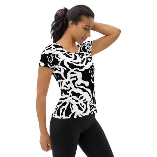 Blackwater Rhythm on a Women's Athletic T-Shirt
