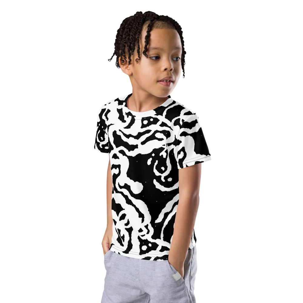 Blackwater Rhythm on Kids Crew Neck T-Shirt — Left Front