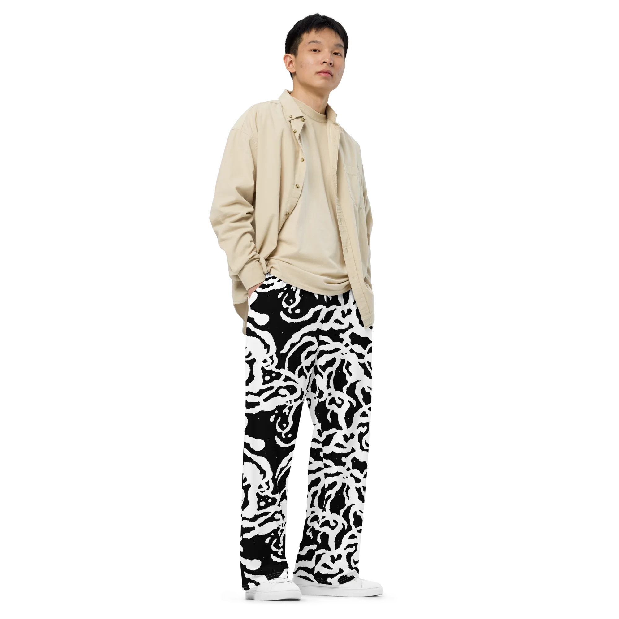 Blackwater Rhythm on Wide-Leg Pants — Right Front