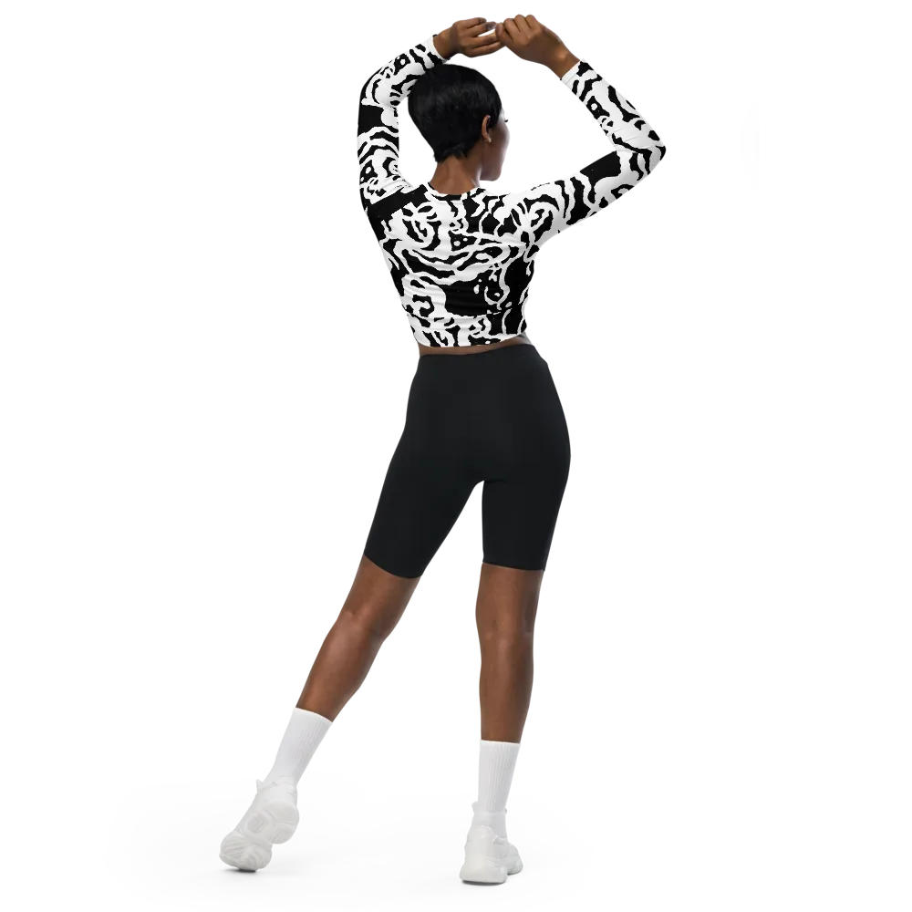 Blackwater Rhythm on Long Sleeve Crop Top — Back