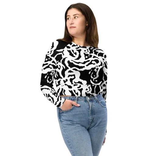 Blackwater Rhythm on Long Sleeve Crop Top
