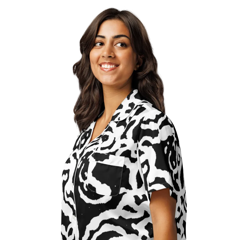 Blackwater Rhythm on Women's Short Sleeve Pajama Top — Left Front