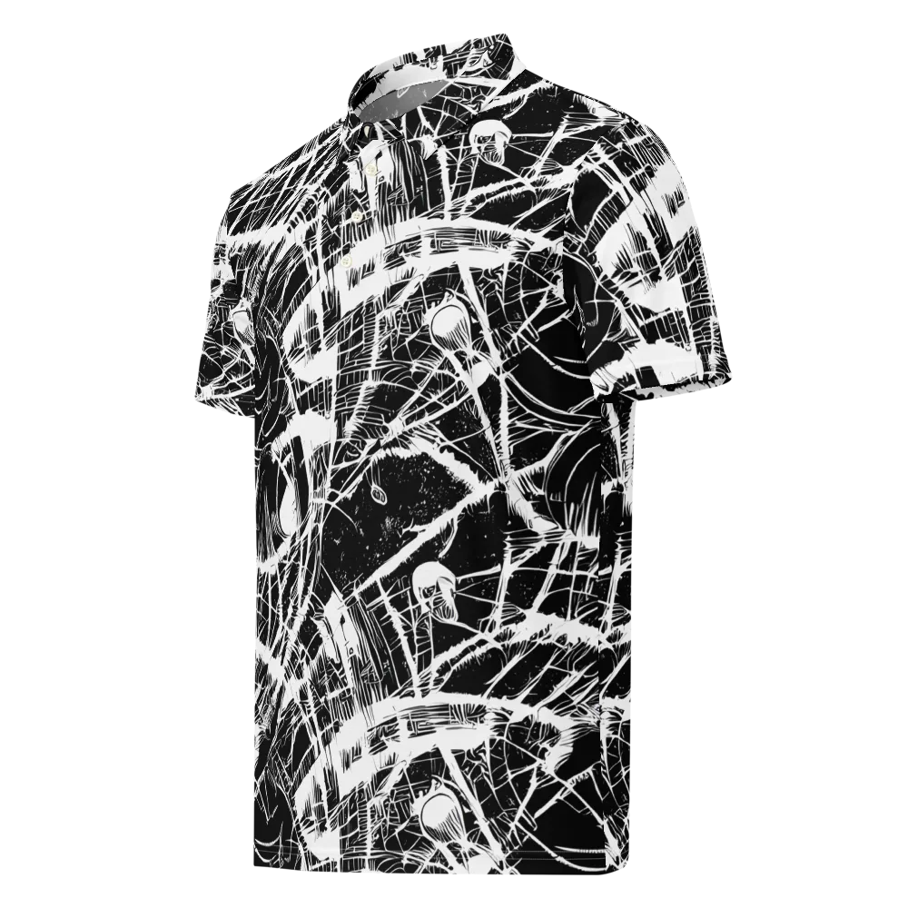 Noir Frond on Men's Slim Fit Polo Shirt — Left Front