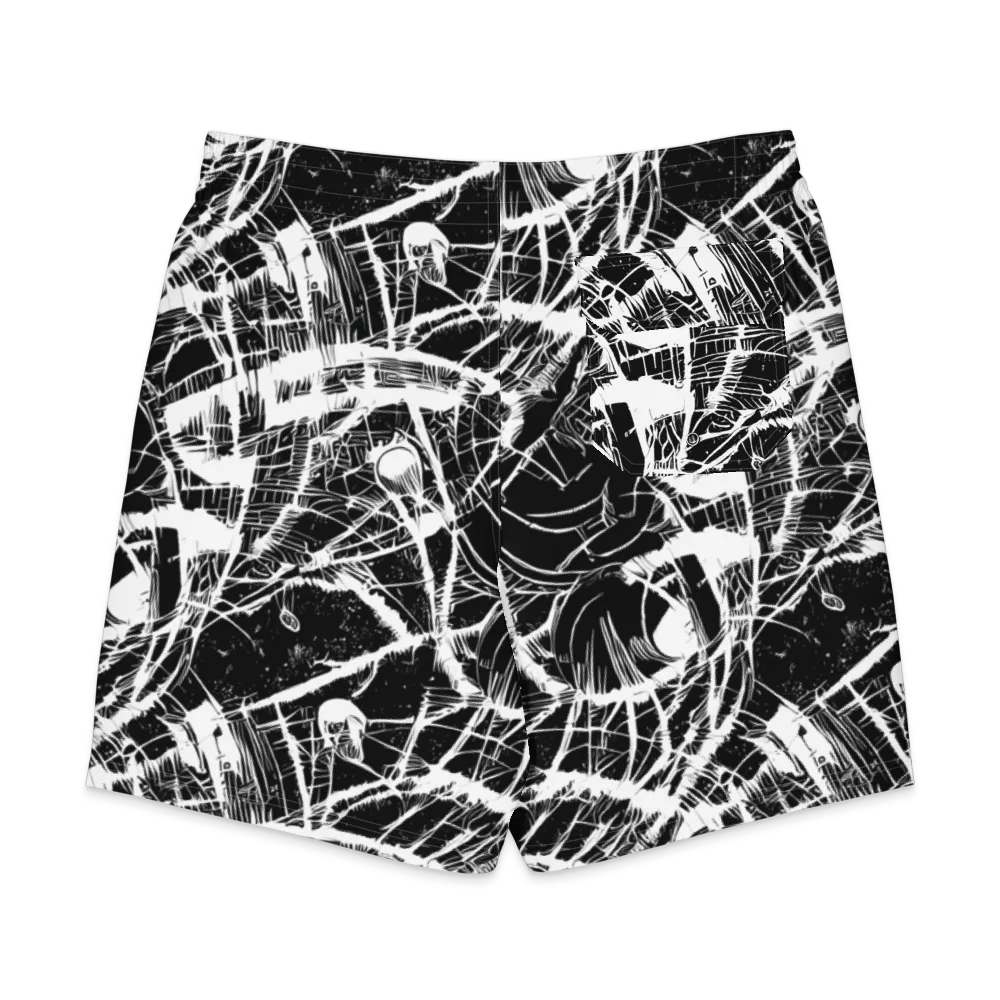 Noir Frond on Men's Board Shorts — Back