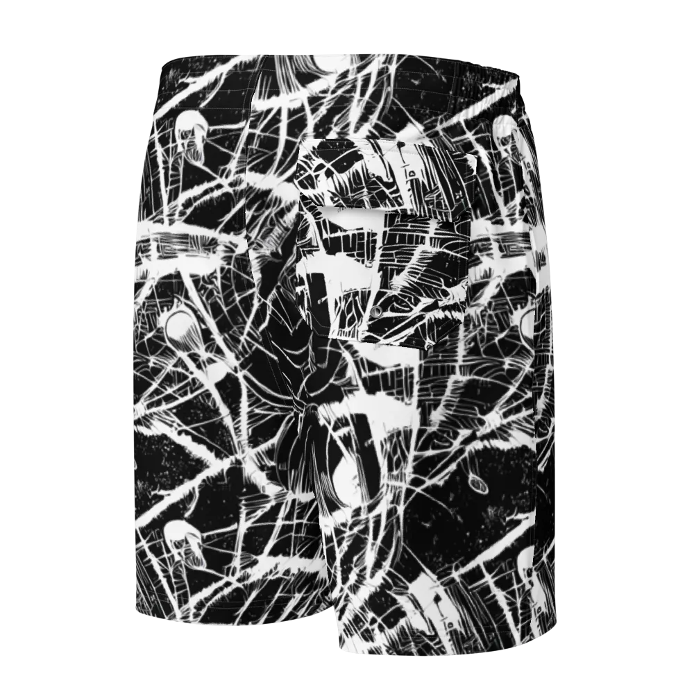 Noir Frond on Men's Board Shorts — Back