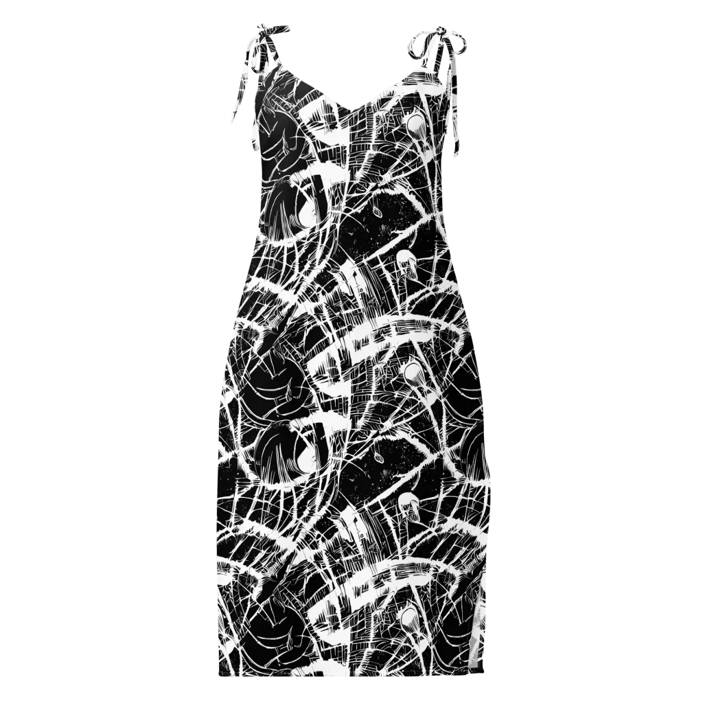 Noir Frond on Slip Dress — Front