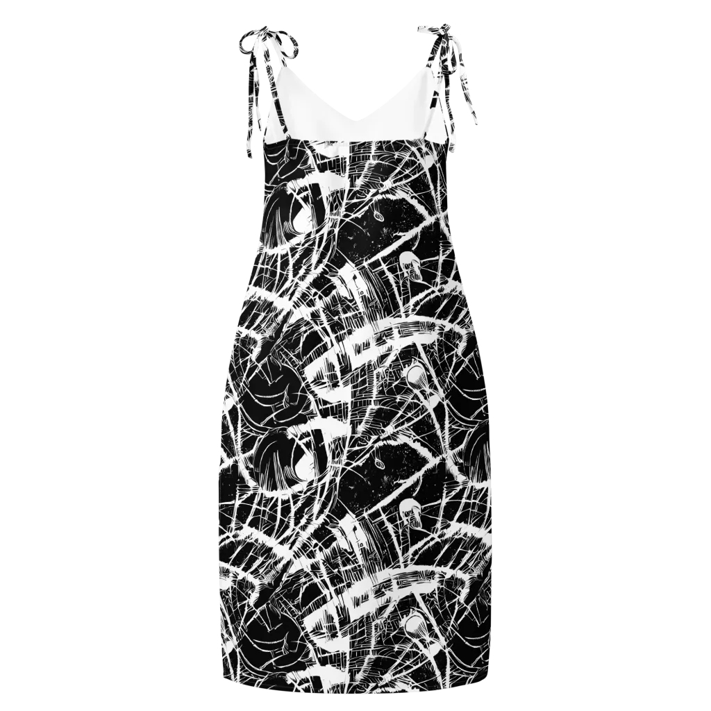 Noir Frond on Slip Dress — Back