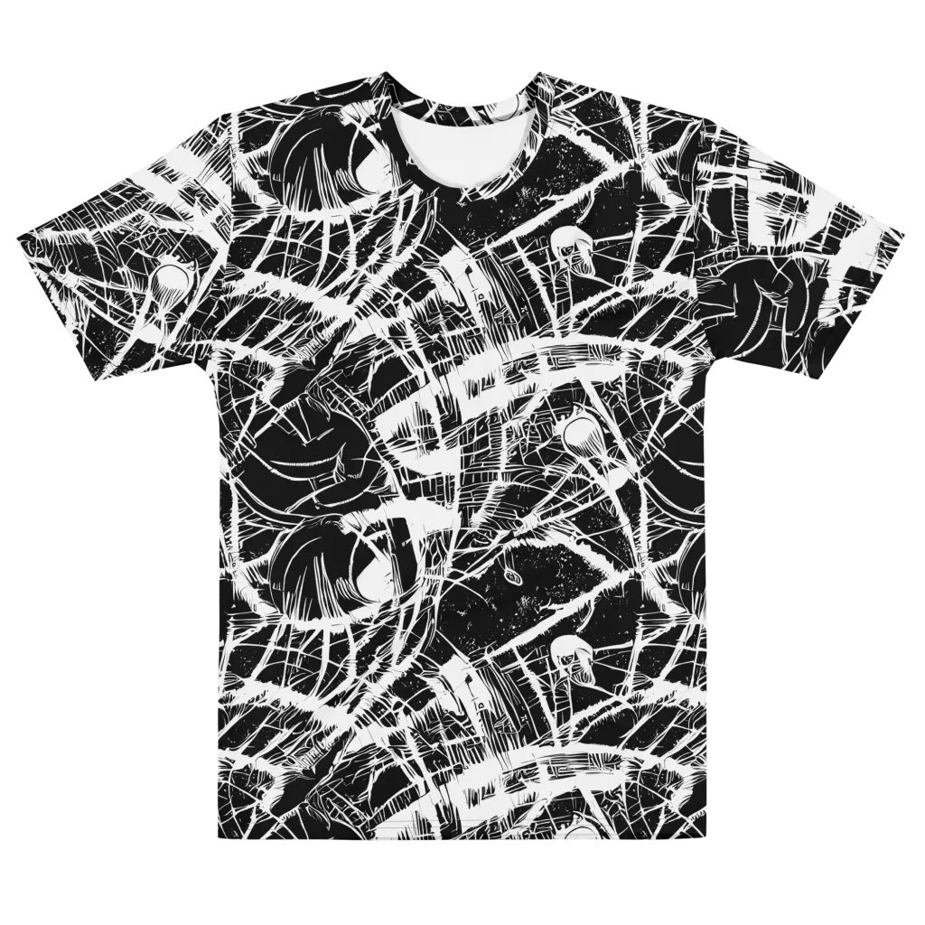 Noir Frond on Men's Cotton Crew Neck T-Shirt — Front