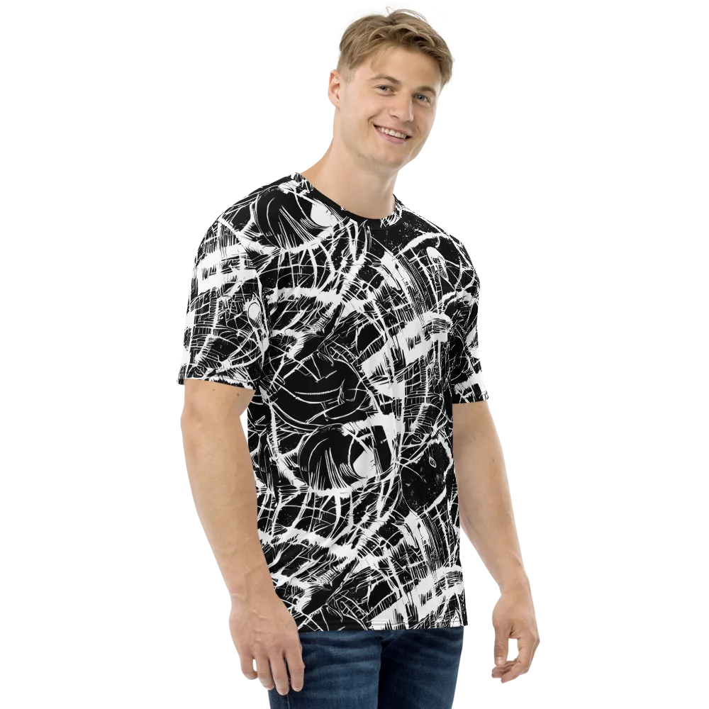 Noir Frond on Men's Crew Neck T-Shirt — Right