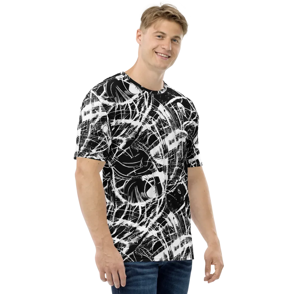 Noir Frond on Men's Crew Neck T-Shirt — Right