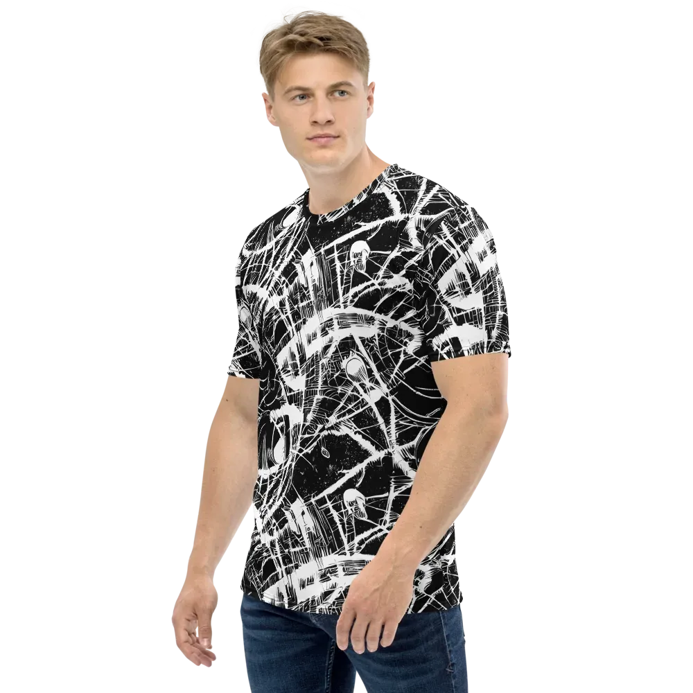 Noir Frond on Men's Crew Neck T-Shirt — Left