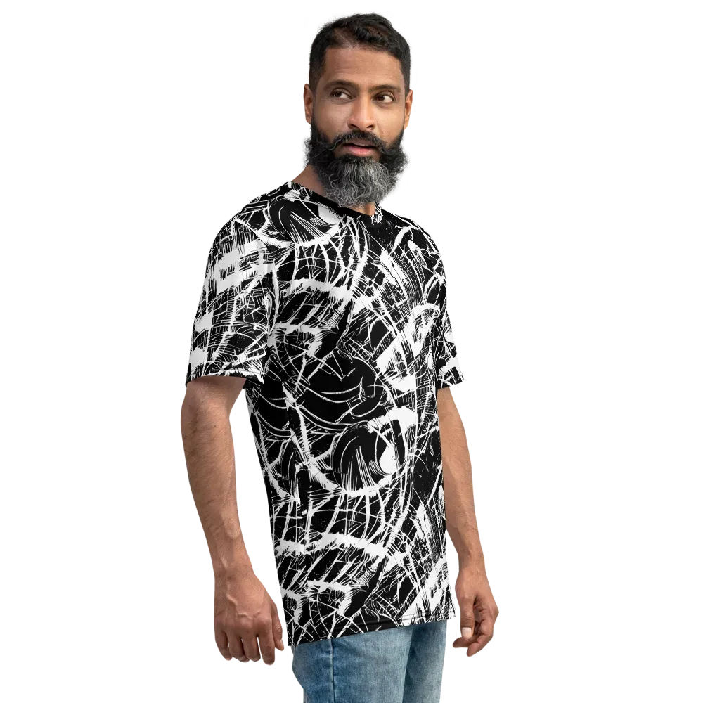 Noir Frond on Men's Crew Neck T-Shirt — Right