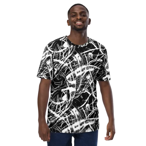 Noir Frond on a Men's Crew Neck T-Shirt