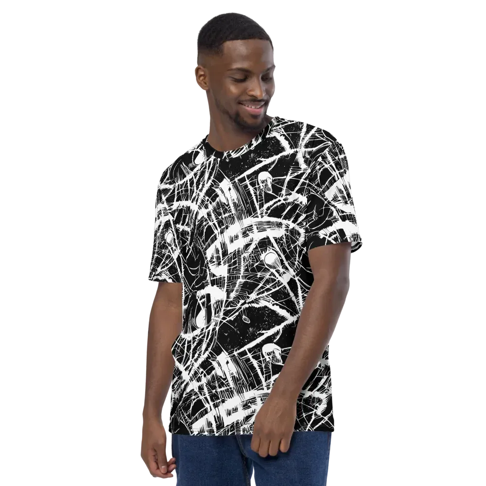 Noir Frond on Men's Crew Neck T-Shirt — Left