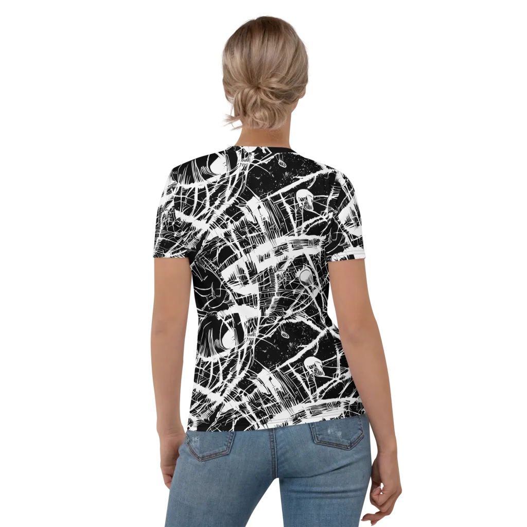 Noir Frond on Women's Crew Neck T-Shirt — Back