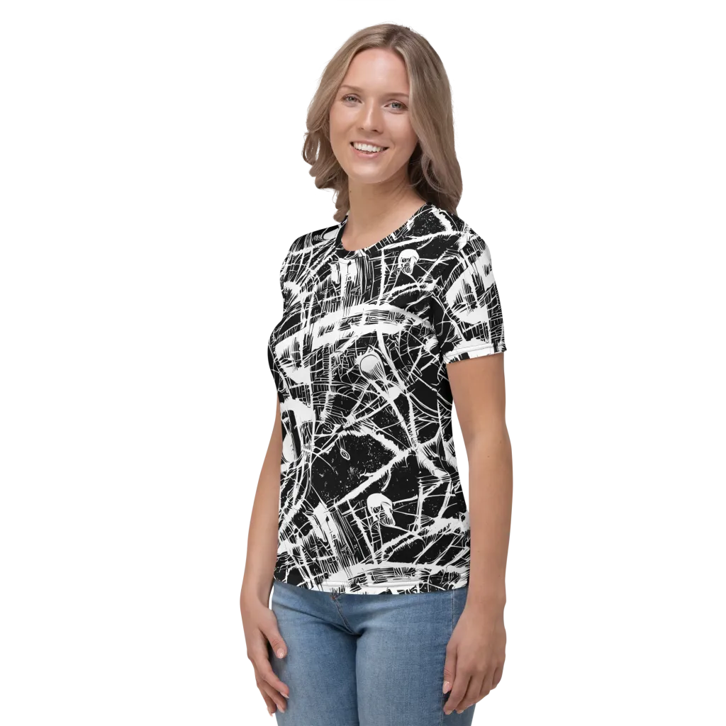 Noir Frond on Women's Crew Neck T-Shirt — Left