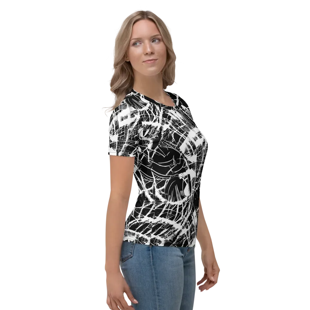Noir Frond on Women's Crew Neck T-Shirt — Right
