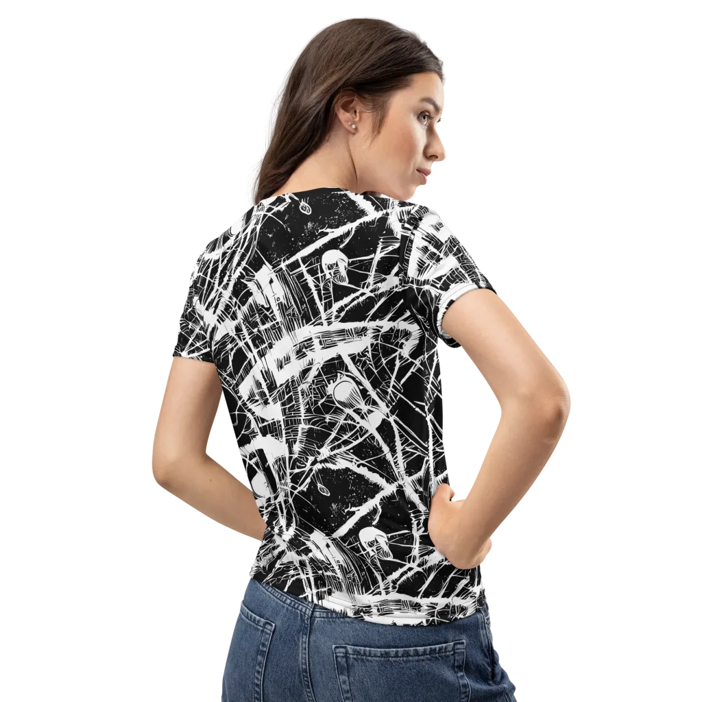 Noir Frond on Women's Crew Neck T-Shirt — Back
