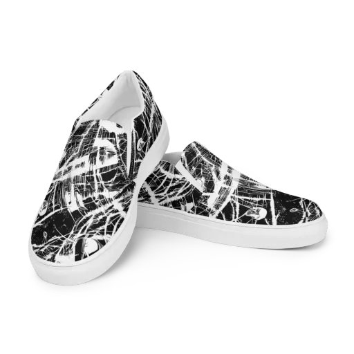 Noir Frond on a Men's Slip-On Canvas Shoes