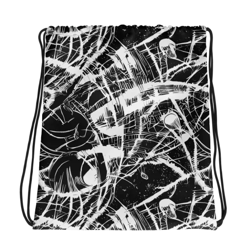 Noir Frond on a Drawstring Bag