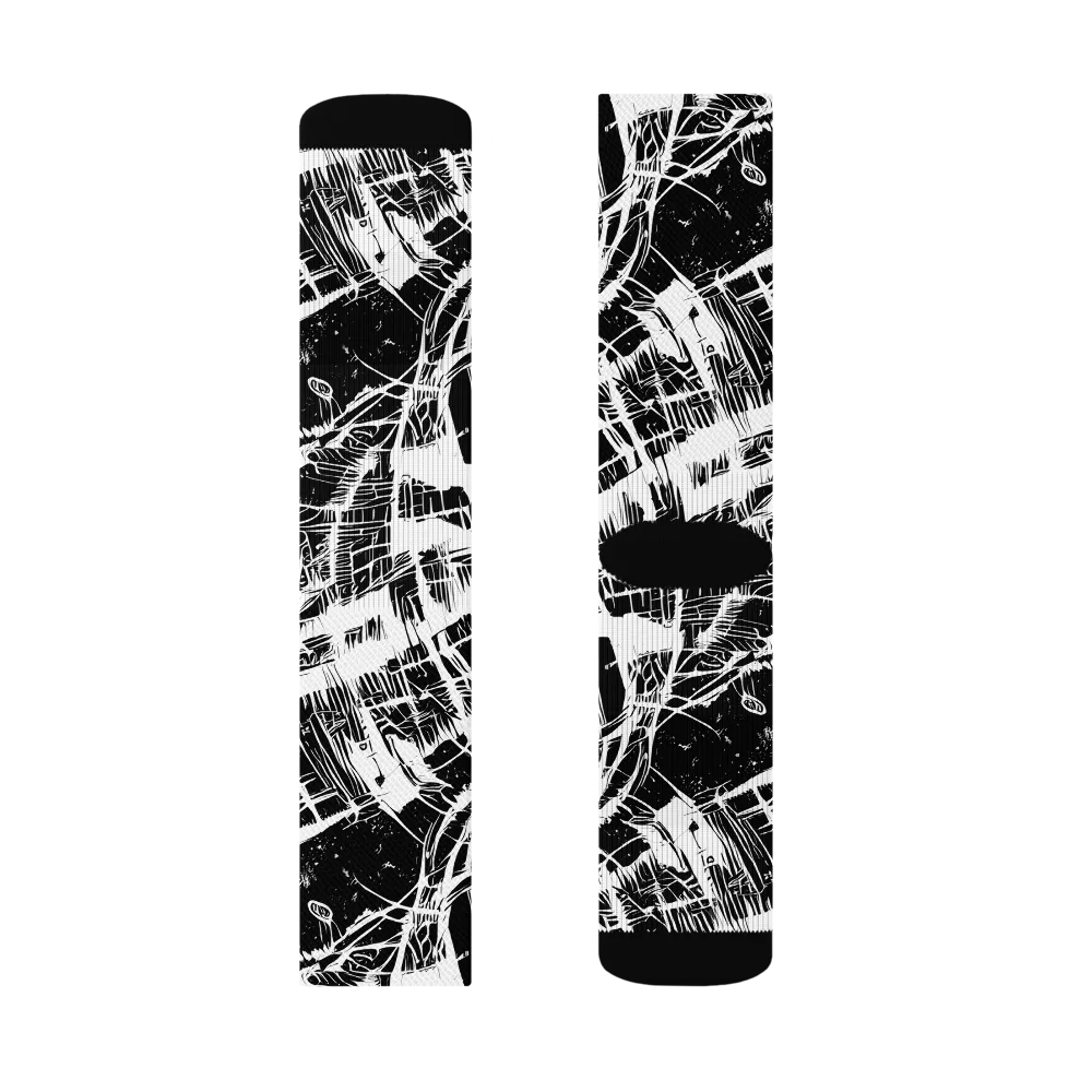 Noir Frond on Socks — Left Sock