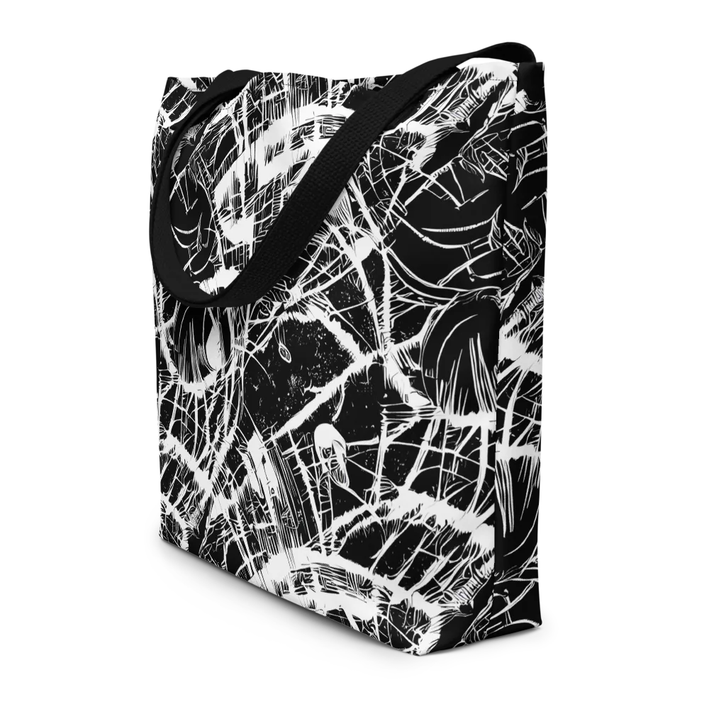 Noir Frond on Large Tote Bag W/ Pocket — Front