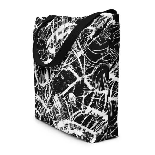 Noir Frond on a Large Tote Bag W/ Pocket