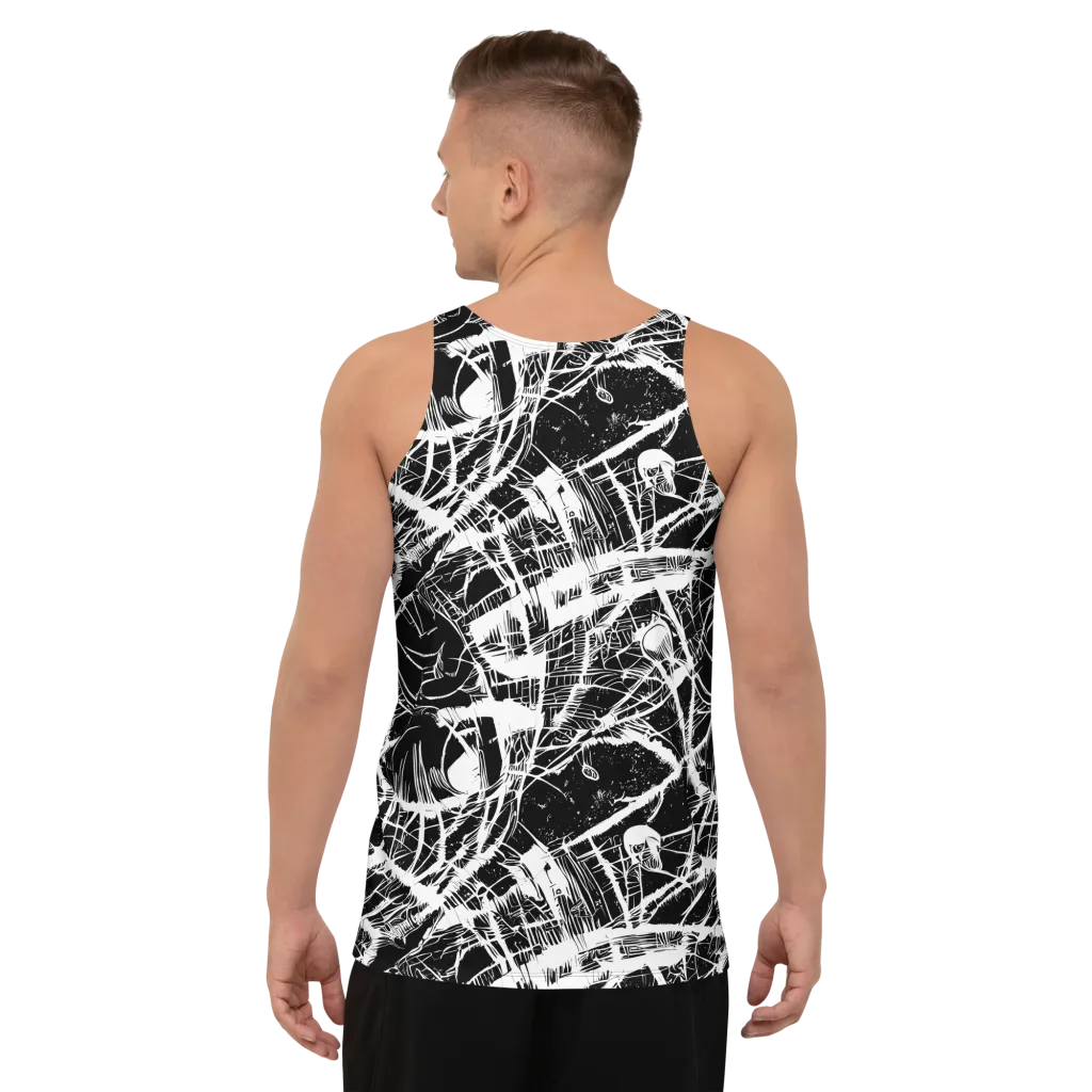 Noir Frond on Men's Tank Top — Back