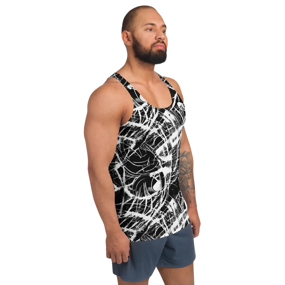 Noir Frond on Men's Tank Top — Right Front
