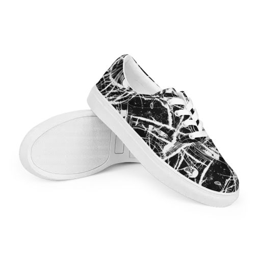 Noir Frond on a Men's Lace-Up Canvas Shoes
