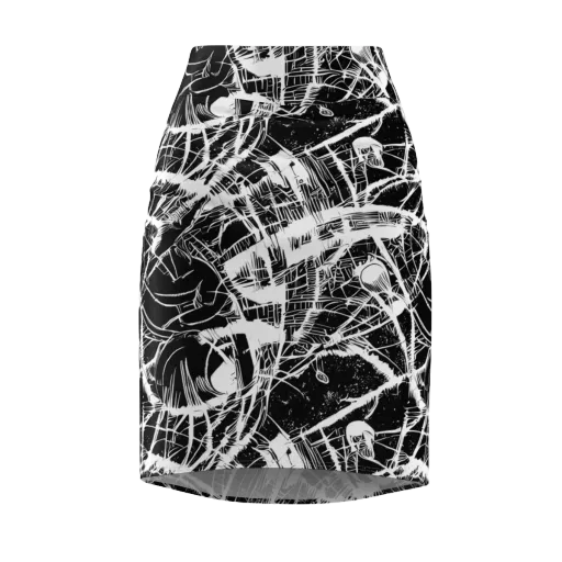 Noir Frond on a Pencil Skirt