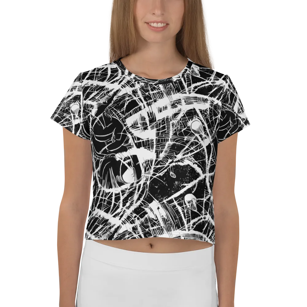 Noir Frond on Crop Tee — Front