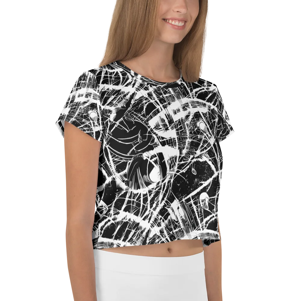 Noir Frond on Crop Tee — Right