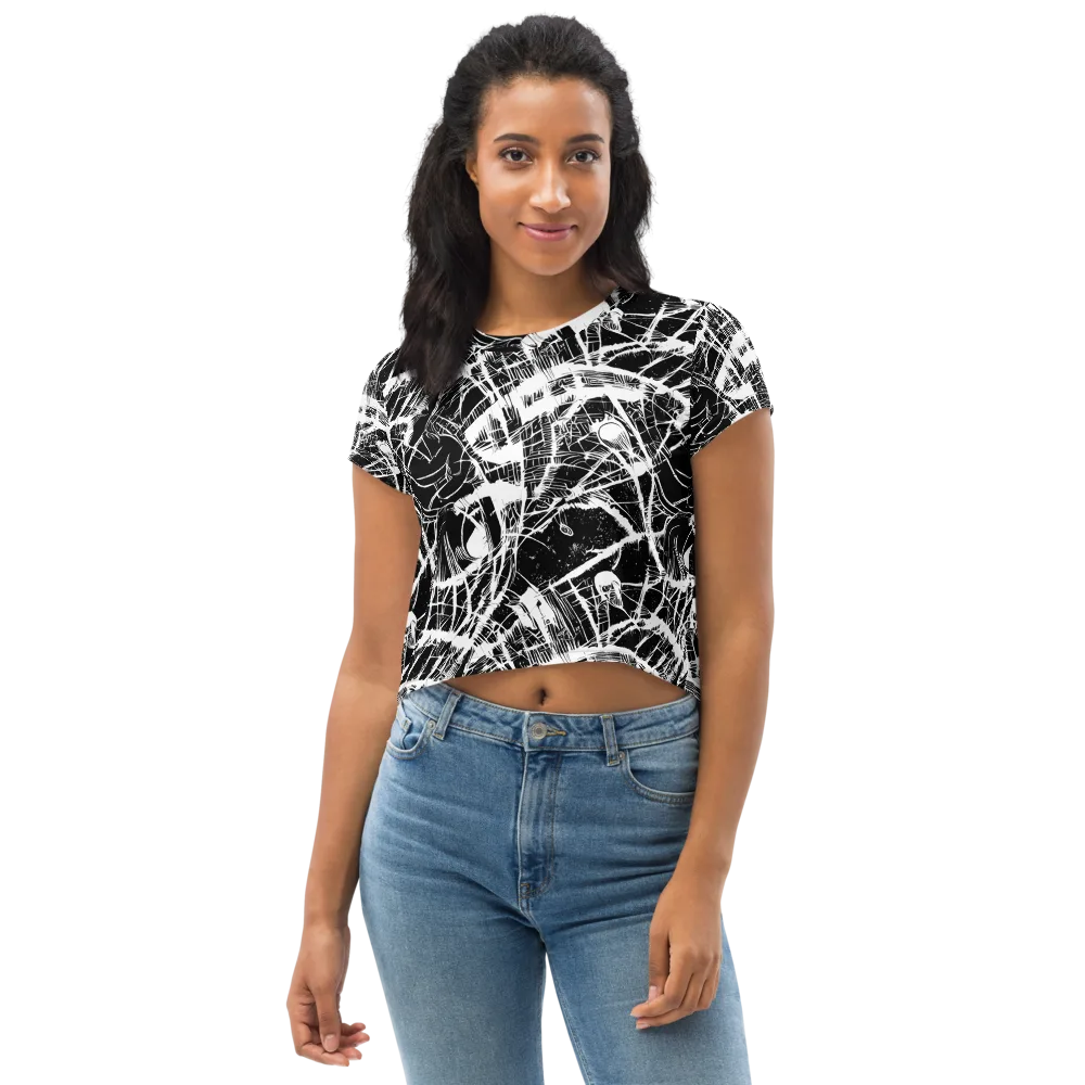 Noir Frond on Crop Tee — Front