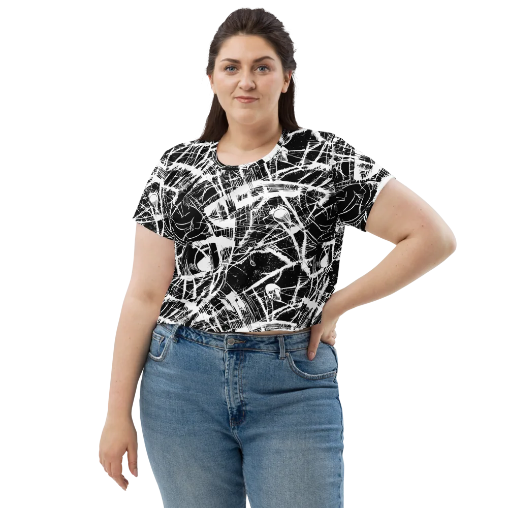 Noir Frond on Crop Tee — Front