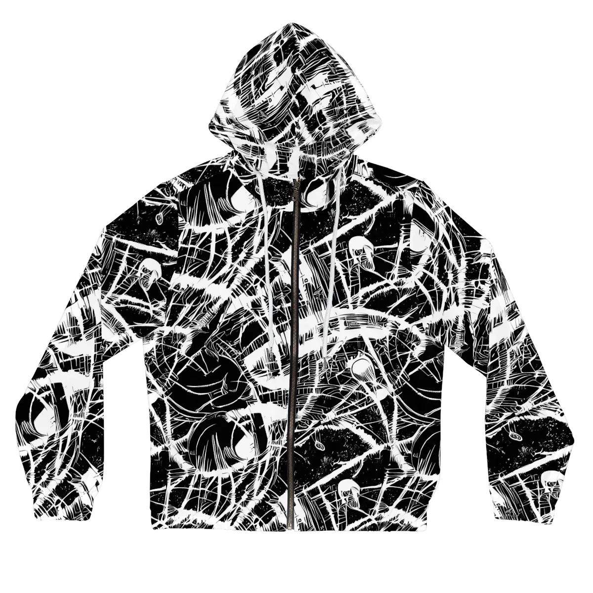 Noir Frond on Women's Full-Zip Hoodie — Front
