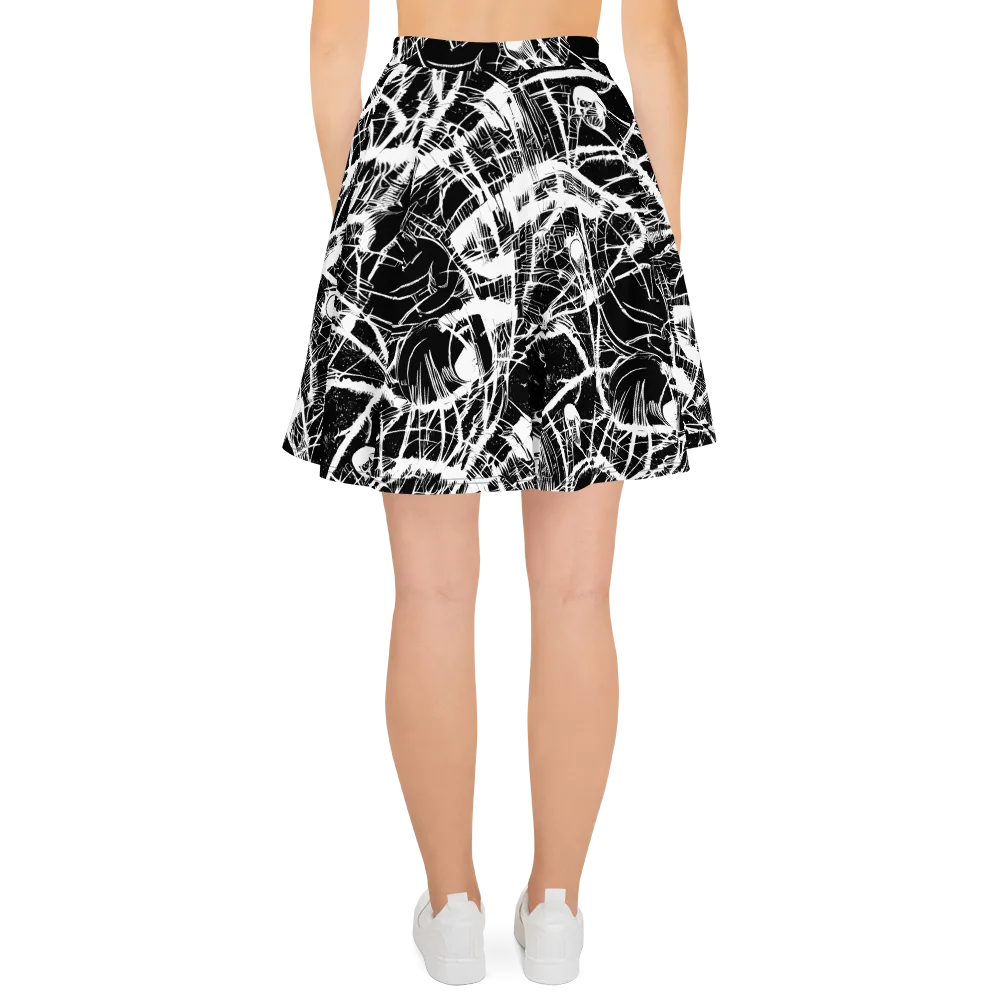 Noir Frond on Skater Skirt — Back