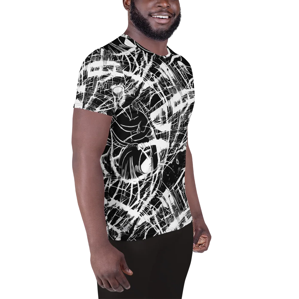Noir Frond on Men's Athletic T-Shirt — Right