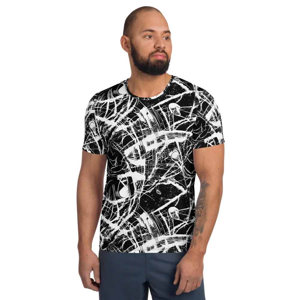 Noir Frond on Men's Athletic T-Shirt — Front