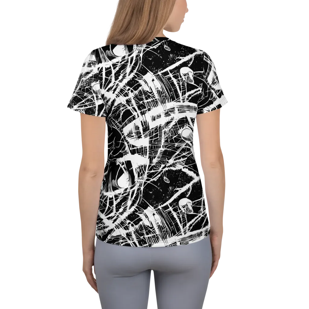 Noir Frond on Women's Athletic T-Shirt — Back
