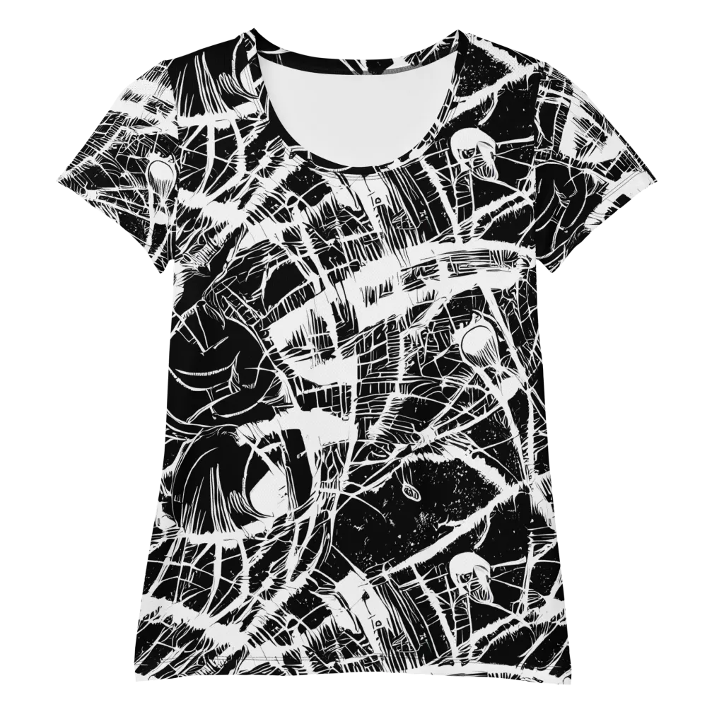 Noir Frond on Women's Athletic T-Shirt — Front