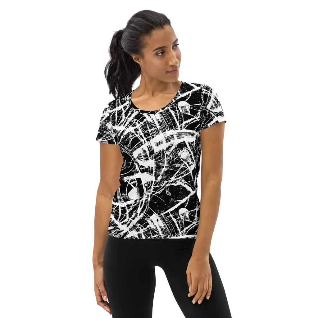 Noir Frond on Women's Athletic T-Shirt — Front